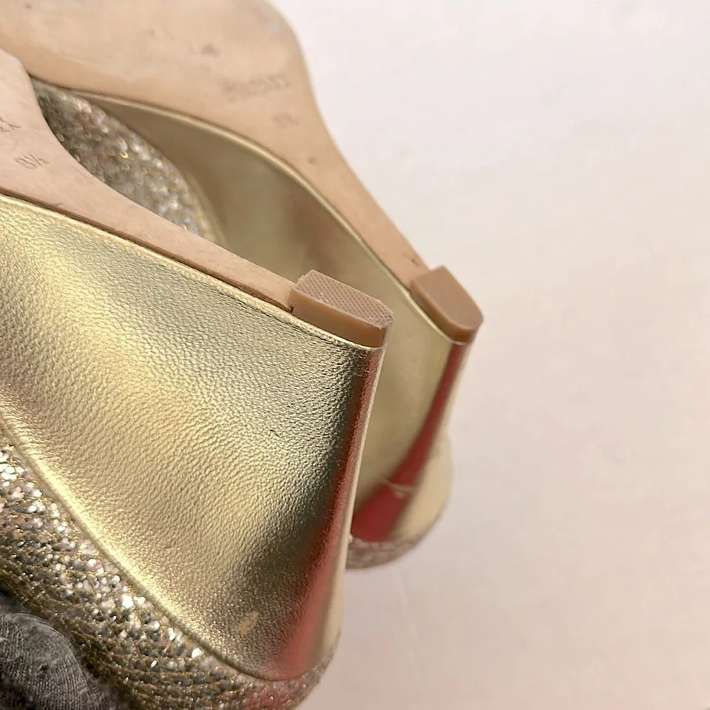 Badgley Mischka Awake Bridal Platino Glitter Pumps 8.5